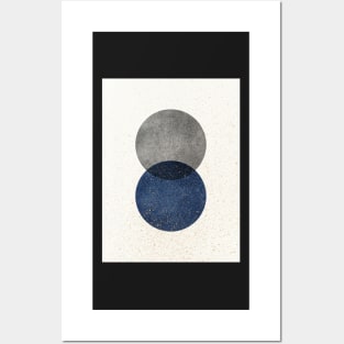 Circle Abstract - Grey Navy Blue Texture Posters and Art